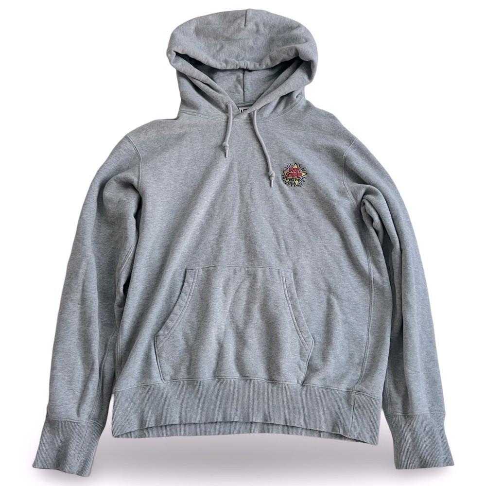 Uniqlo x Keith Haring Unisex Tokyo embroidered Sweat Pullover Hoodie Gray M EUC